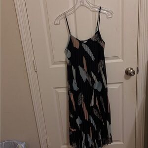 Bar III Black and Pink Abstract Midi Dress